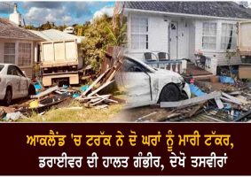 truck crashes into auckland houses