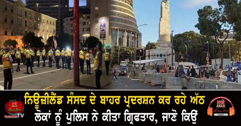 eight arrested at parliament protest